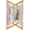 Ambesonne Hearts Magazine and Book Holder, Colorful Graphic Tile Pattern with Hearts in Drop Shapes Valentines Day, Floor Rack Decor for Interior of Home & Office, 22″ x 19″, Pink Red Orange(Pale Pink and Off White)