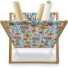 Ambesonne Hearts Magazine and Book Holder, Colorful Graphic Tile Pattern with Hearts in Drop Shapes Valentines Day, Floor Rack Decor for Interior of Home & Office, 22″ x 19″, Pink Red Orange(Yellow Pale Blue)