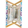Ambesonne Hearts Magazine and Book Holder, Colorful Graphic Tile Pattern with Hearts in Drop Shapes Valentines Day, Floor Rack Decor for Interior of Home & Office, 22″ x 19″, Pink Red Orange(Blue Violet)