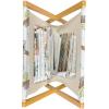 Ambesonne Hearts Magazine and Book Holder, Colorful Graphic Tile Pattern with Hearts in Drop Shapes Valentines Day, Floor Rack Decor for Interior of Home & Office, 22″ x 19″, Pink Red Orange(Grey and Pale Brown)
