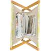 Ambesonne Hearts Magazine and Book Holder, Colorful Graphic Tile Pattern with Hearts in Drop Shapes Valentines Day, Floor Rack Decor for Interior of Home & Office, 22″ x 19″, Pink Red Orange(White and Pastel Yellow)