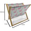 Ambesonne Hearts Magazine and Book Holder, Pastel Heart Shaped Spots Valentine Gift Wrapping Pattern Dotty, Floor Rack Decor for Interior of Home & Office, 22″ x 19″, Dark Pink and Coral(Pastel Pink Mint Green)