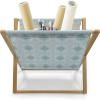 Ambesonne Hearts Magazine and Book Holder, Pastel Heart Shaped Spots Valentine Gift Wrapping Pattern Dotty, Floor Rack Decor for Interior of Home & Office, 22″ x 19″, Dark Pink and Coral(Pale Grey Sea Green)