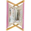 Ambesonne Hearts Magazine and Book Holder, Pastel Heart Shaped Spots Valentine Gift Wrapping Pattern Dotty, Floor Rack Decor for Interior of Home & Office, 22″ x 19″, Dark Pink and Coral(Pale Fuchsia Pink)