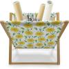 Ambesonne Hearts Magazine and Book Holder, Pastel Heart Shaped Spots Valentine Gift Wrapping Pattern Dotty, Floor Rack Decor for Interior of Home & Office, 22″ x 19″, Dark Pink and Coral(Yellow Jade Green White)