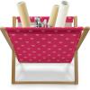 Ambesonne Hearts Magazine and Book Holder, Pastel Heart Shaped Spots Valentine Gift Wrapping Pattern Dotty, Floor Rack Decor for Interior of Home & Office, 22″ x 19″, Dark Pink and Coral(Dark Pink and Coral)