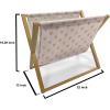 Ambesonne Hearts Magazine and Book Holder, Pastel Heart Shaped Spots Valentine Gift Wrapping Pattern Dotty, Floor Rack Decor for Interior of Home & Office, 22″ x 19″, Dark Pink and Coral(Eggshell Coffee)