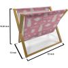 Ambesonne Hearts Magazine and Book Holder, Pastel Heart Shaped Spots Valentine Gift Wrapping Pattern Dotty, Floor Rack Decor for Interior of Home & Office, 22″ x 19″, Dark Pink and Coral(Pastel Pink and Eggshell)