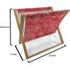 Ambesonne Hearts Magazine and Book Holder, Pastel Heart Shaped Spots Valentine Gift Wrapping Pattern Dotty, Floor Rack Decor for Interior of Home & Office, 22″ x 19″, Dark Pink and Coral(Vermillion and White)