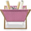 Ambesonne Hearts Magazine and Book Holder, Pastel Heart Shaped Spots Valentine Gift Wrapping Pattern Dotty, Floor Rack Decor for Interior of Home & Office, 22″ x 19″, Dark Pink and Coral(Pale Fuchsia Pink)