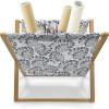 Ambesonne Hearts Magazine and Book Holder, Pastel Heart Shaped Spots Valentine Gift Wrapping Pattern Dotty, Floor Rack Decor for Interior of Home & Office, 22″ x 19″, Dark Pink and Coral(Dark Slate Blue White)
