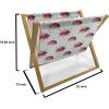 Ambesonne I Love You Magazine and Book Holder, Hand Writing with Infinity Romantic Red Hearts Valentines Day Theme, Floor Rack Decor for Interior of Home & Office, 22″ x 19″, Red Black White(Vermilion Black White)
