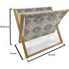 Ambesonne Orange Magazine and Book Holder, Romantic Valentines Day Bridal Theme Hearts with Swirl Branches Image, Floor Rack Decor for Interior of Home & Office, 22″ x 19″, Dark Brown Vermilion(Black White Yellow)