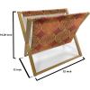Ambesonne Orange Magazine and Book Holder, Romantic Valentines Day Bridal Theme Hearts with Swirl Branches Image, Floor Rack Decor for Interior of Home & Office, 22″ x 19″, Dark Brown Vermilion(Mustard Orange)