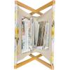 Ambesonne Orange Magazine and Book Holder, Romantic Valentines Day Bridal Theme Hearts with Swirl Branches Image, Floor Rack Decor for Interior of Home & Office, 22″ x 19″, Dark Brown Vermilion(Turquoise Yellow)