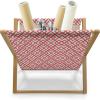 Ambesonne Orange Magazine and Book Holder, Romantic Valentines Day Bridal Theme Hearts with Swirl Branches Image, Floor Rack Decor for Interior of Home & Office, 22″ x 19″, Dark Brown Vermilion(Dark Coral and White)