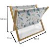 Ambesonne Rose Magazine and Book Holder, Valentine’s Day Retro Style Petals with Leaves Ornamental Growth Pattern, Floor Rack Decor for Interior of Home & Office, 22″ x 19″, Ruby Hunter Green Black(Violet Blue Pale Green)