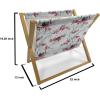 Ambesonne Rose Magazine and Book Holder, Valentine’s Day Retro Style Petals with Leaves Ornamental Growth Pattern, Floor Rack Decor for Interior of Home & Office, 22″ x 19″, Ruby Hunter Green Black(Pale Blue Red White)