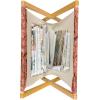 Ambesonne Rose Magazine and Book Holder, Valentine’s Day Retro Style Petals with Leaves Ornamental Growth Pattern, Floor Rack Decor for Interior of Home & Office, 22″ x 19″, Ruby Hunter Green Black(Peach Orange Black)