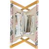 Ambesonne Rose Magazine and Book Holder, Valentine’s Day Retro Style Petals with Leaves Ornamental Growth Pattern, Floor Rack Decor for Interior of Home & Office, 22″ x 19″, Ruby Hunter Green Black(Pale Pink Green Bluegrey)