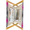Ambesonne Rose Magazine and Book Holder, Valentine’s Day Retro Style Petals with Leaves Ornamental Growth Pattern, Floor Rack Decor for Interior of Home & Office, 22″ x 19″, Ruby Hunter Green Black(Hot Pink Black Grey)