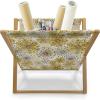 Ambesonne Rose Magazine and Book Holder, Valentine’s Day Retro Style Petals with Leaves Ornamental Growth Pattern, Floor Rack Decor for Interior of Home & Office, 22″ x 19″, Ruby Hunter Green Black(Khaki Brown White)