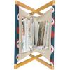 Ambesonne Rose Magazine and Book Holder, Valentine’s Day Retro Style Petals with Leaves Ornamental Growth Pattern, Floor Rack Decor for Interior of Home & Office, 22″ x 19″, Ruby Hunter Green Black(Night Blue Vermilion)