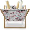 Ambesonne Rose Magazine and Book Holder, Valentine’s Day Retro Style Petals with Leaves Ornamental Growth Pattern, Floor Rack Decor for Interior of Home & Office, 22″ x 19″, Ruby Hunter Green Black(Pale Blue Red White)