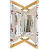 Ambesonne Rose Magazine and Book Holder, Valentine’s Day Retro Style Petals with Leaves Ornamental Growth Pattern, Floor Rack Decor for Interior of Home & Office, 22″ x 19″, Ruby Hunter Green Black(Pale Blue Red White)