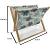 Ambesonne Rose Magazine and Book Holder, Valentine’s Day Retro Style Petals with Leaves Ornamental Growth Pattern, Floor Rack Decor for Interior of Home & Office, 22″ x 19″, Ruby Hunter Green Black(Charcoal Grey Mint Green)