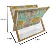 Ambesonne Rose Magazine and Book Holder, Valentine’s Day Retro Style Petals with Leaves Ornamental Growth Pattern, Floor Rack Decor for Interior of Home & Office, 22″ x 19″, Ruby Hunter Green Black(Tan Turquoise Marigold)