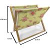 Ambesonne Rose Magazine and Book Holder, Valentine’s Day Retro Style Petals with Leaves Ornamental Growth Pattern, Floor Rack Decor for Interior of Home & Office, 22″ x 19″, Ruby Hunter Green Black(Yellow Coral Green)
