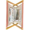 Ambesonne Rose Magazine and Book Holder, Valentine’s Day Retro Style Petals with Leaves Ornamental Growth Pattern, Floor Rack Decor for Interior of Home & Office, 22″ x 19″, Ruby Hunter Green Black(Peach)