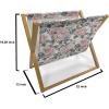 Ambesonne Rose Magazine and Book Holder, Valentine’s Day Retro Style Petals with Leaves Ornamental Growth Pattern, Floor Rack Decor for Interior of Home & Office, 22″ x 19″, Ruby Hunter Green Black(Pale Pink Green Bluegrey)