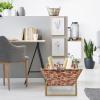Ambesonne Rose Magazine and Book Holder, Valentine’s Day Retro Style Petals with Leaves Ornamental Growth Pattern, Floor Rack Decor for Interior of Home & Office, 22″ x 19″, Ruby Hunter Green Black(Orange and Ivory)