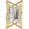 Ambesonne Rose Magazine and Book Holder, Valentine’s Day Retro Style Petals with Leaves Ornamental Growth Pattern, Floor Rack Decor for Interior of Home & Office, 22″ x 19″, Ruby Hunter Green Black(Yellow Coral Green)