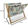 Ambesonne Rose Magazine and Book Holder, Valentine’s Day Retro Style Petals with Leaves Ornamental Growth Pattern, Floor Rack Decor for Interior of Home & Office, 22″ x 19″, Ruby Hunter Green Black(Seafoam Brown Green)