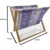 Ambesonne Rose Magazine and Book Holder, Valentine’s Day Retro Style Petals with Leaves Ornamental Growth Pattern, Floor Rack Decor for Interior of Home & Office, 22″ x 19″, Ruby Hunter Green Black(Lavender Violet White)