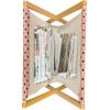 Ambesonne Rose Magazine and Book Holder, Valentine’s Day Retro Style Petals with Leaves Ornamental Growth Pattern, Floor Rack Decor for Interior of Home & Office, 22″ x 19″, Ruby Hunter Green Black(Peach Black)