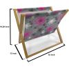 Ambesonne Rose Magazine and Book Holder, Valentine’s Day Retro Style Petals with Leaves Ornamental Growth Pattern, Floor Rack Decor for Interior of Home & Office, 22″ x 19″, Ruby Hunter Green Black(Hot Pink Black Grey)