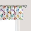 Ambesonne Cartoon Window Valance, Dotted Background Colorful Owls Various Facial Expressions Angry Happy Confused, Curtain Valance for Kitchen Bedroom Decor with Rod Pocket, 54″ X 12″, Orange Blue