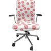 Ambesonne Feminine Office Chair Cover, Pattern of Lipstick Kiss Marks Woman Valentines Wedding Theme Illustration, Stretchable Decorative Universal Size High Back Printed Slipcover, White Red(White Red)