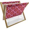 Ambesonne Hearts Magazine and Book Holder, Colorful Graphic Tile Pattern with Hearts in Drop Shapes Valentines Day, Floor Rack Decor for Interior of Home & Office, 22″ x 19″, Pink Red Orange(Pink Red Orange)