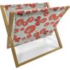Ambesonne Hearts Magazine and Book Holder, Colorful Graphic Tile Pattern with Hearts in Drop Shapes Valentines Day, Floor Rack Decor for Interior of Home & Office, 22″ x 19″, Pink Red Orange(Dark Coral Reseda Green)