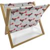 Ambesonne Hearts Magazine and Book Holder, Colorful Graphic Tile Pattern with Hearts in Drop Shapes Valentines Day, Floor Rack Decor for Interior of Home & Office, 22″ x 19″, Pink Red Orange(Vermilion Black and White)