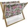 Ambesonne Hearts Magazine and Book Holder, Colorful Graphic Tile Pattern with Hearts in Drop Shapes Valentines Day, Floor Rack Decor for Interior of Home & Office, 22″ x 19″, Pink Red Orange(Lilac Olive Green and Pink)