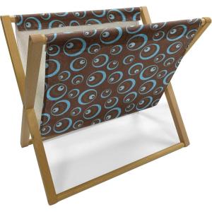 Ambesonne Cartoon Magazine and Book Holder, Vertical Stripes with Bow Ties Pale Palette Illustration Valentines Day, Floor Rack Decor for Interior of Home & Office, 22″ x 19″, Pale Pink Rose(Brown Pale Blue)