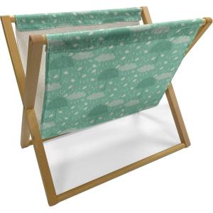 Ambesonne Cartoon Magazine and Book Holder, Vertical Stripes with Bow Ties Pale Palette Illustration Valentines Day, Floor Rack Decor for Interior of Home & Office, 22″ x 19″, Pale Pink Rose(Pale Green Sea Green)