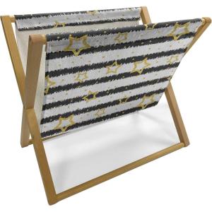 Ambesonne Feminine Magazine and Book Holder, Pattern of Lipstick Kiss Marks Woman Valentines Wedding Theme Illustration, Floor Rack Decor for Interior of Home & Office, 22″ x 19″, White Red(Black White Yellow)