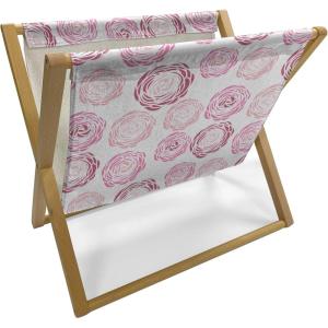 Ambesonne Heart Magazine and Book Holder, Illustration of Grungy Sketch Look Love Repetitive Romantic Valentines Day, Floor Rack Decor for Interior of Home & Office, 22″ x 19″, Pink and Dark Maroon(Pink Mauve Taupe)